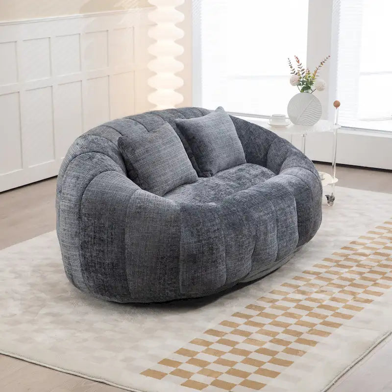 Causeuse transat en chenille gris moderne 59