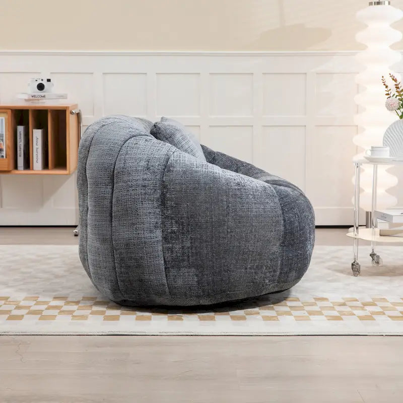 Causeuse transat en chenille gris moderne 59