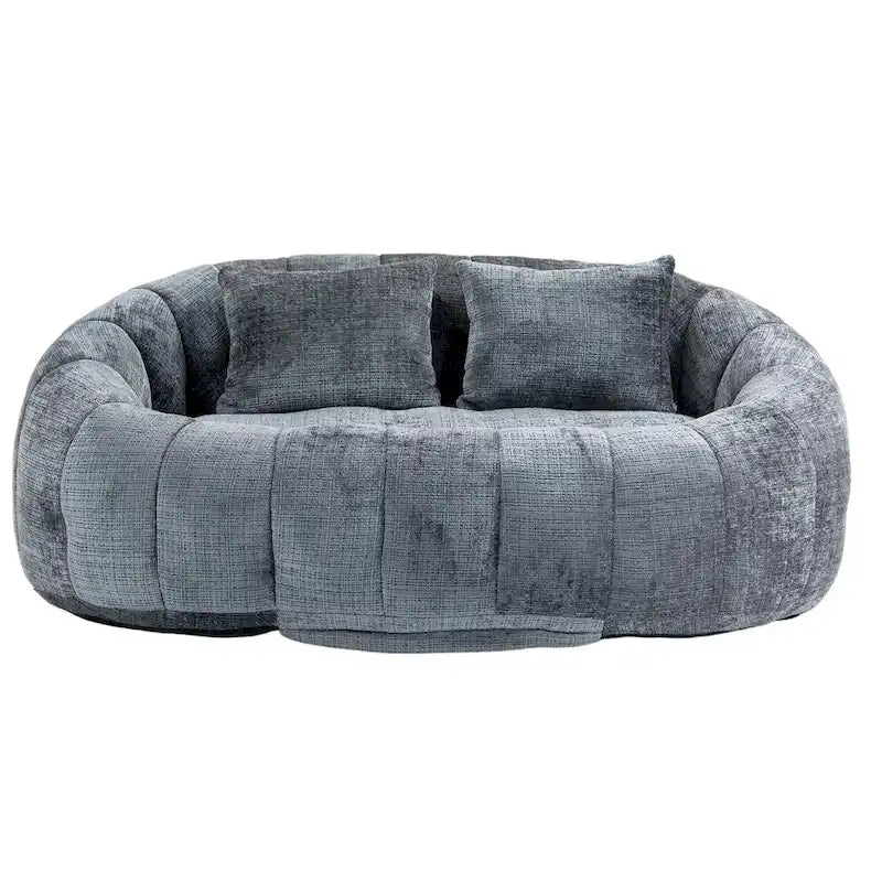 Causeuse transat en chenille gris moderne 59