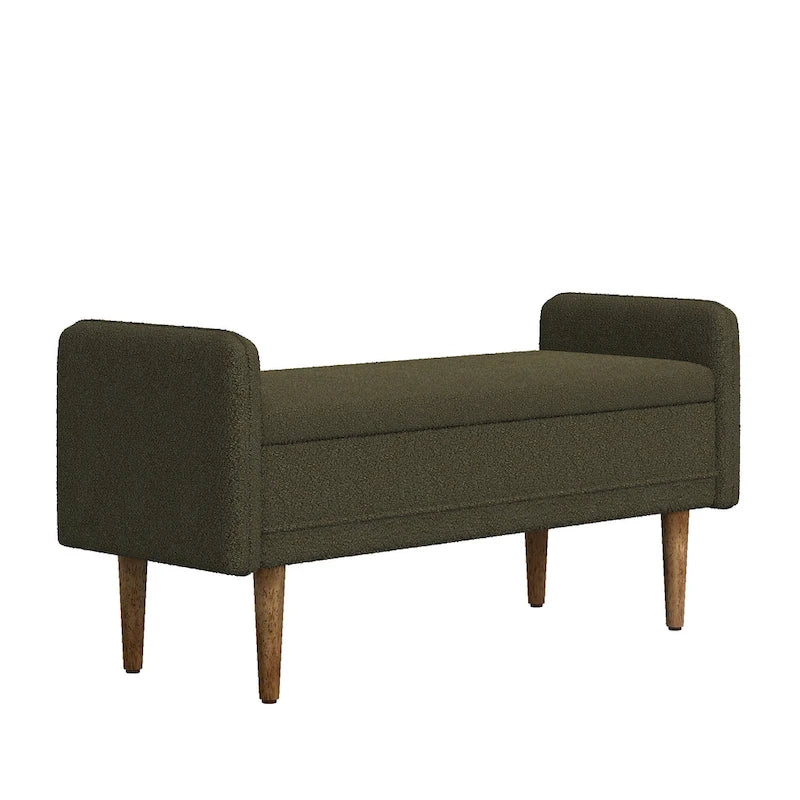 Tabouret de rangement en velours Teddy de conception moderne, Bancs de chambre