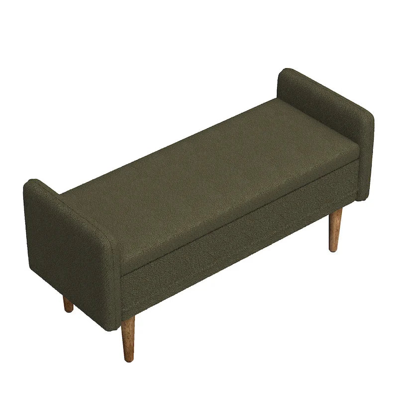 Tabouret de rangement en velours Teddy de conception moderne, Bancs de chambre