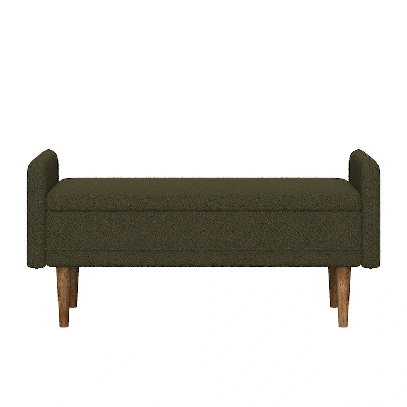 Tabouret de rangement en velours Teddy de conception moderne, Bancs de chambre