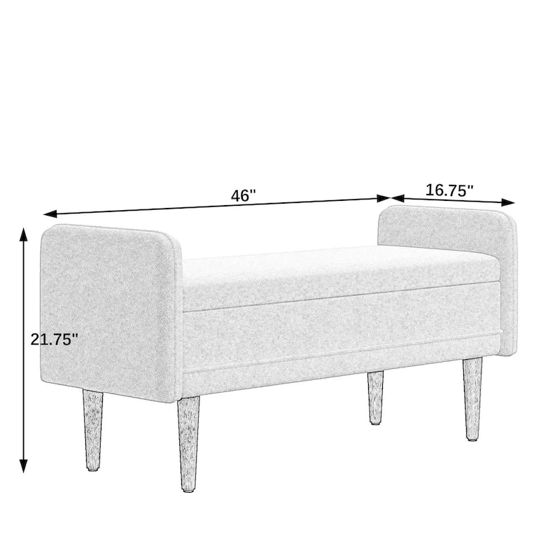 Tabouret de rangement en velours Teddy de conception moderne, Bancs de chambre