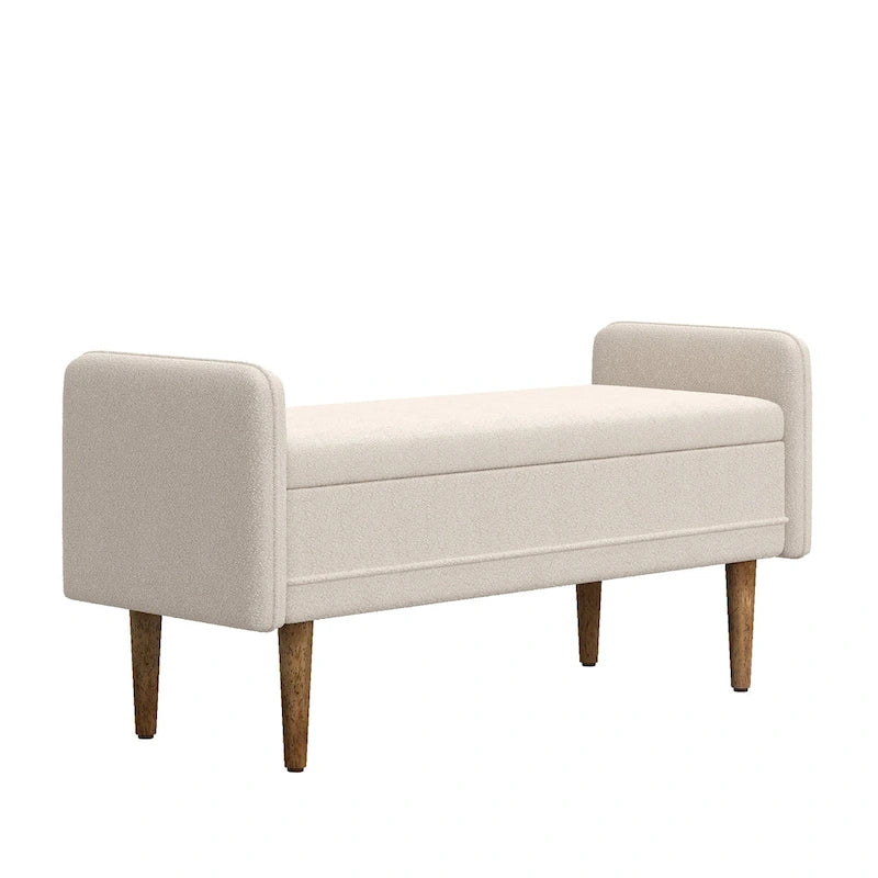 Tabouret de rangement en velours Teddy de conception moderne, Bancs de chambre