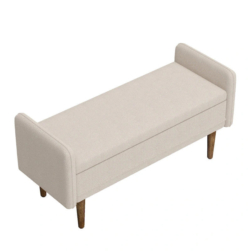 Tabouret de rangement en velours Teddy de conception moderne, Bancs de chambre