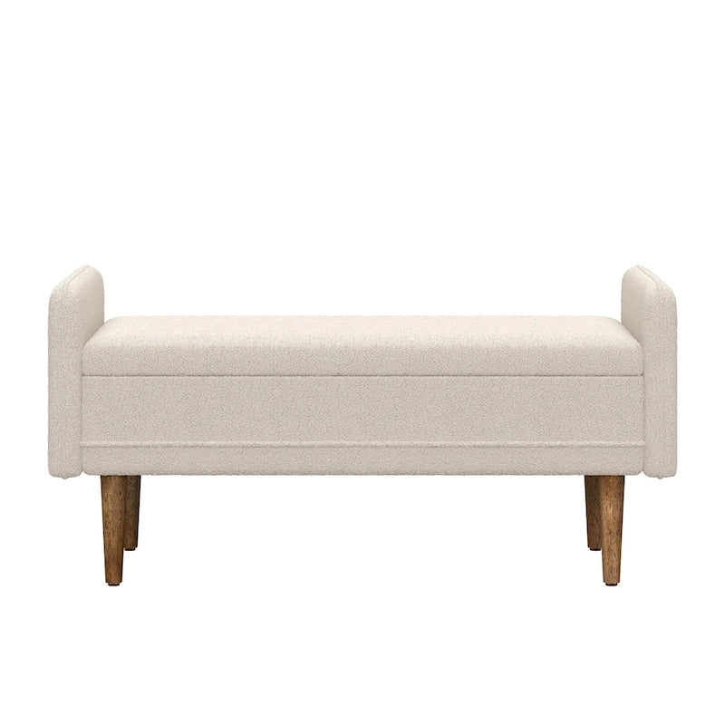 Tabouret de rangement en velours Teddy de conception moderne, Bancs de chambre