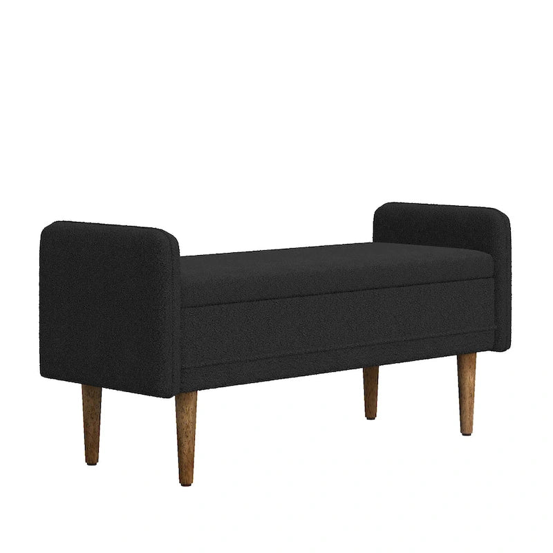 Tabouret de rangement en velours Teddy de conception moderne, Bancs de chambre