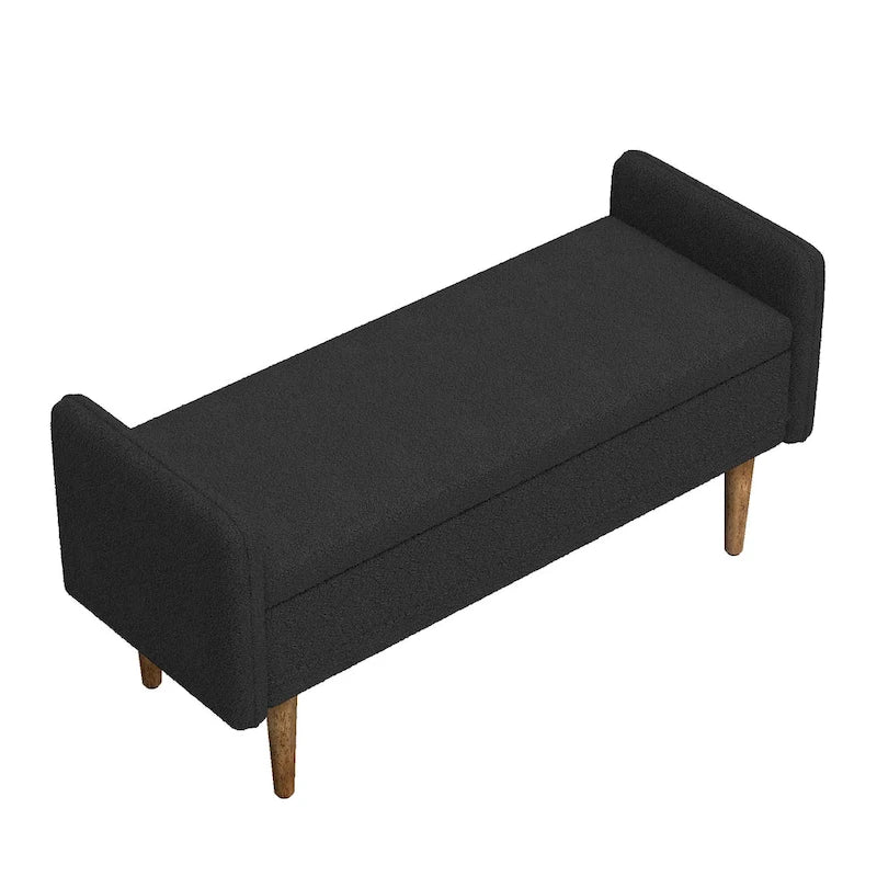 Tabouret de rangement en velours Teddy de conception moderne, Bancs de chambre