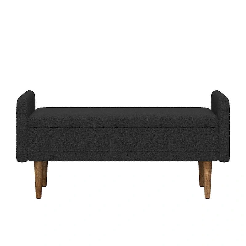 Tabouret de rangement en velours Teddy de conception moderne, Bancs de chambre
