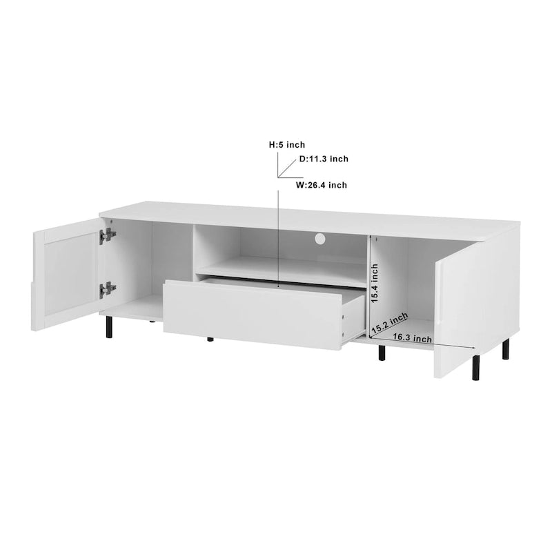 Meuble TV console moderne laqué, Meuble TV, Meuble TV avec étagères de rangement, Meuble TV pour salon, chambre à coucher