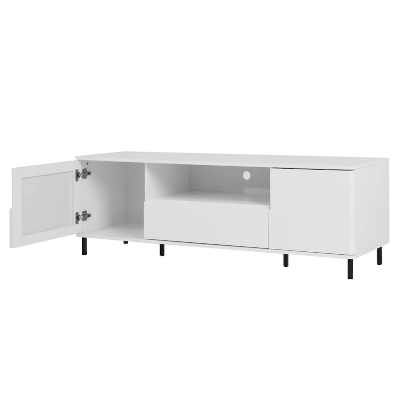 Meuble TV console moderne laqué, Meuble TV, Meuble TV avec étagères de rangement, Meuble TV pour salon, chambre à coucher