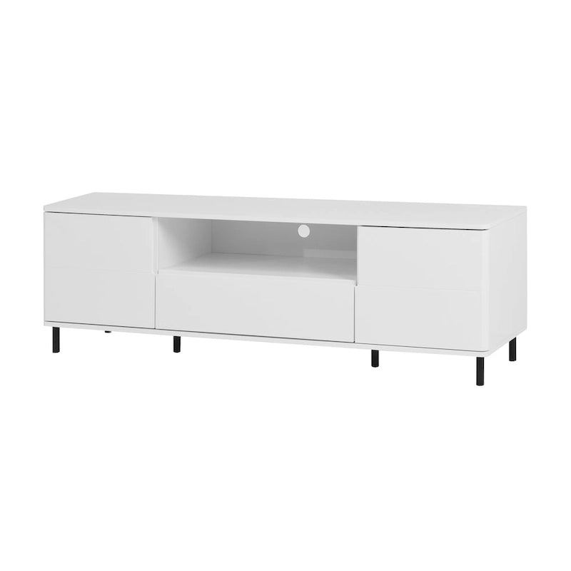 Meuble TV console moderne laqué, Meuble TV, Meuble TV avec étagères de rangement, Meuble TV pour salon, chambre à coucher