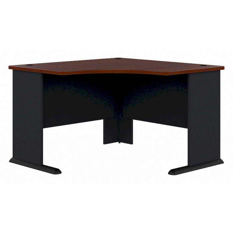Bureau d'angle pour télétravail 48W avec surface de travail incurvée
