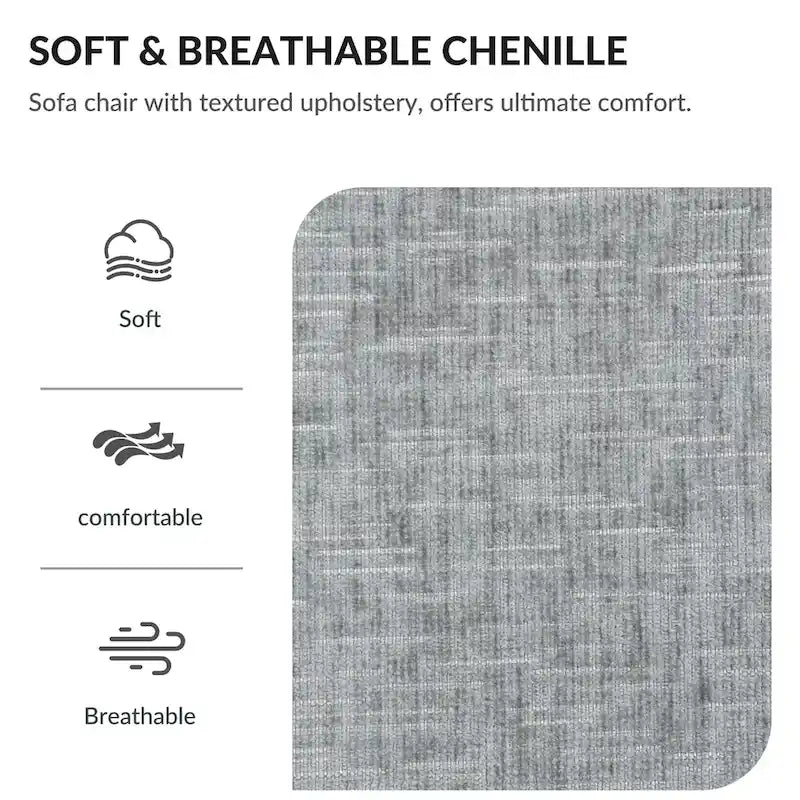 Fauteuil-lit surdimensionné en chenille avec pouf, rangement et chargement USB