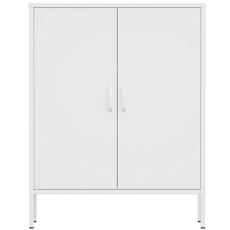 Casier de rangement métallique de 101,6 cm de haut, avec 2 portes, adapté aux maisons, bureaux et cafés.