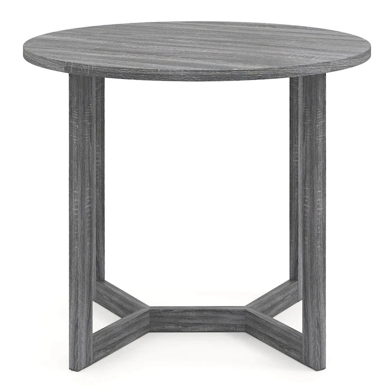 Table à manger ronde en bois de 36 po pour 2 à 4 personnes avec piédestal en forme d'aile