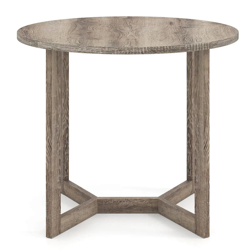 Table à manger ronde en bois de 36 po pour 2 à 4 personnes avec piédestal en forme d'aile
