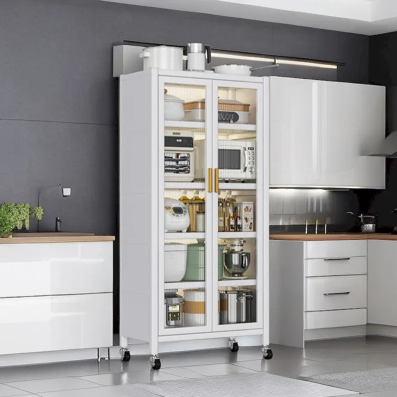 Étagère de cuisine ouverte du sol au plafond, meuble de rangement à plusieurs niveaux pour four à micro-ondes et bols domestiques (tabouret non inclus)