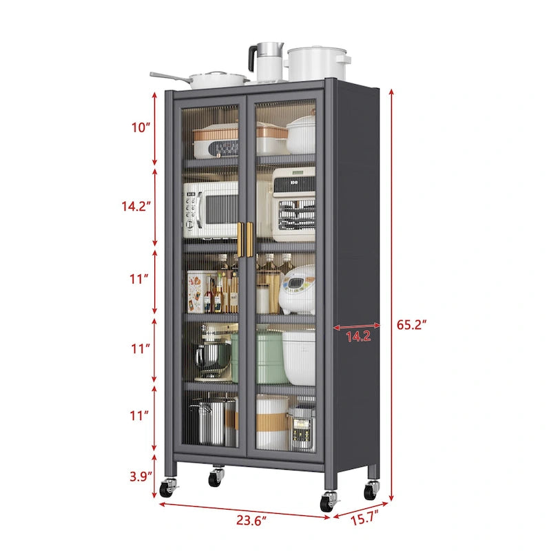 Étagère de cuisine ouverte du sol au plafond, meuble de rangement à plusieurs niveaux pour four à micro-ondes et bols domestiques (tabouret non inclus)
