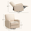 Fauteuil inclinable manuel pour adultes, inclinable pivotant et réglable, fauteuil à bascule planeur en tissu respirant, beige