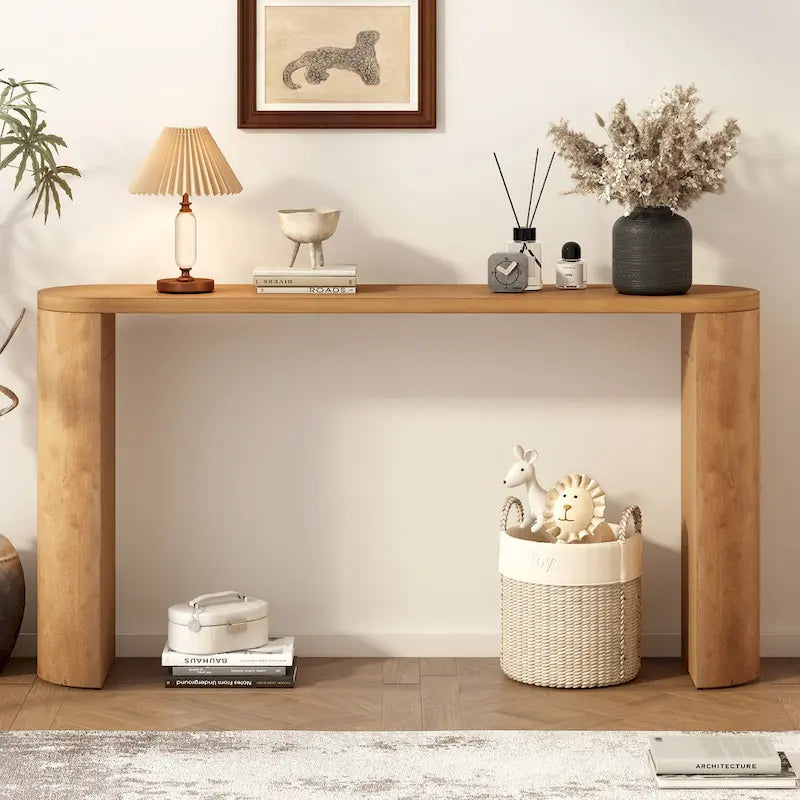 Table de porche multifonctionnelle au style moderne et simple, avec pieds semi-cylindriques