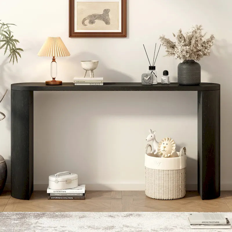 Table de porche multifonctionnelle au style moderne et simple, avec pieds semi-cylindriques
