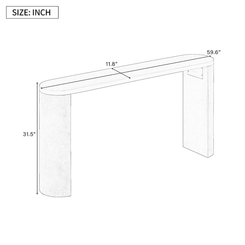 Table de porche multifonctionnelle au style moderne et simple, avec pieds semi-cylindriques