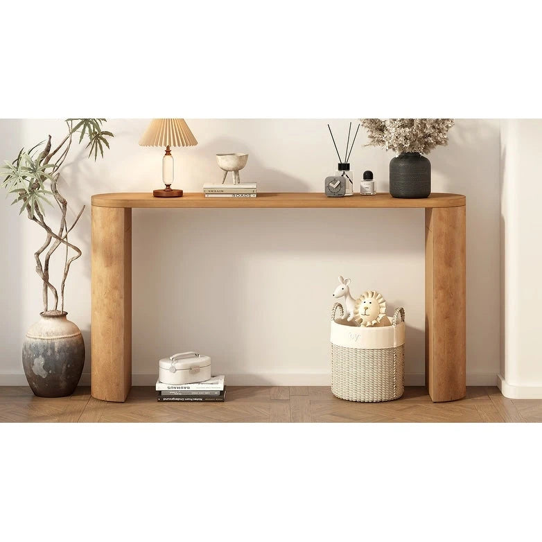 Table de porche multifonctionnelle au style moderne et simple, avec pieds semi-cylindriques