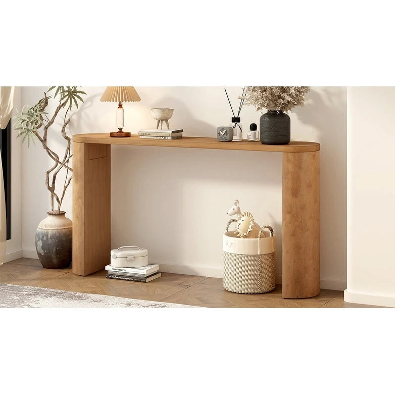 Table de porche multifonctionnelle au style moderne et simple, avec pieds semi-cylindriques