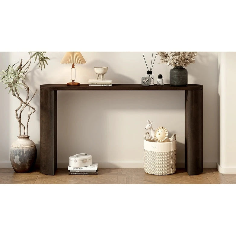 Table de porche multifonctionnelle au style moderne et simple, avec pieds semi-cylindriques