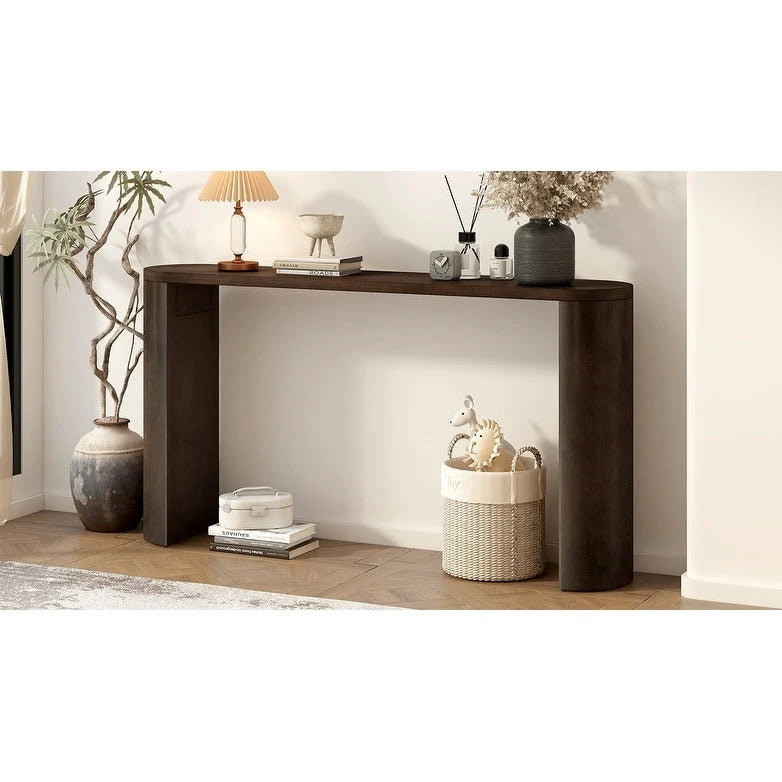 Table de porche multifonctionnelle au style moderne et simple, avec pieds semi-cylindriques