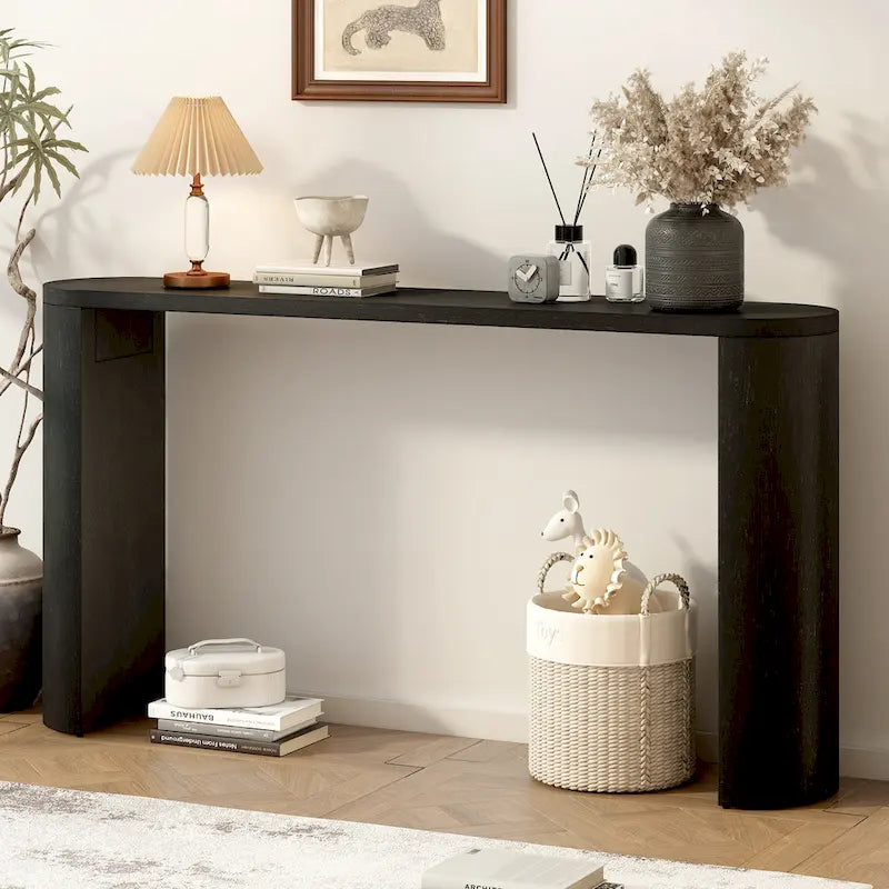 Table de porche multifonctionnelle au style moderne et simple, avec pieds semi-cylindriques