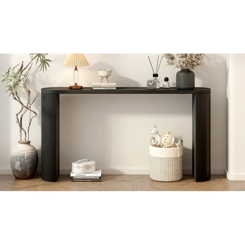 Table de porche multifonctionnelle au style moderne et simple, avec pieds semi-cylindriques
