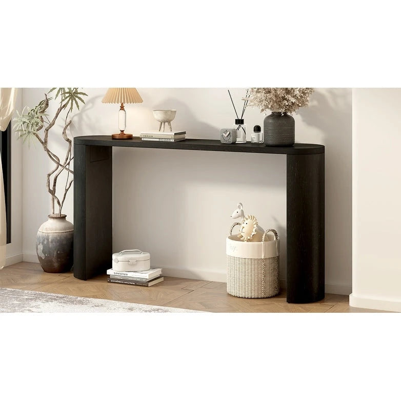 Table de porche multifonctionnelle au style moderne et simple, avec pieds semi-cylindriques