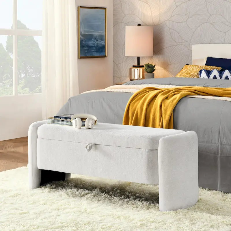 Banc de rangement ottoman ovale
