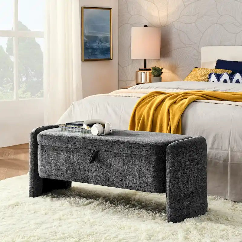 Banc de rangement ottoman ovale