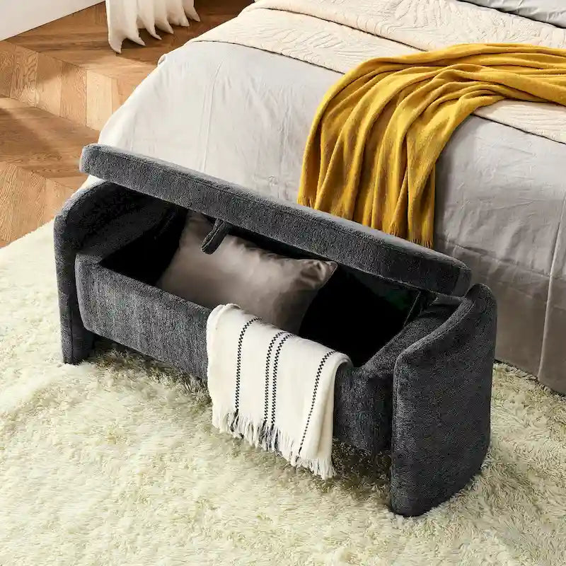 Banc de rangement ottoman ovale