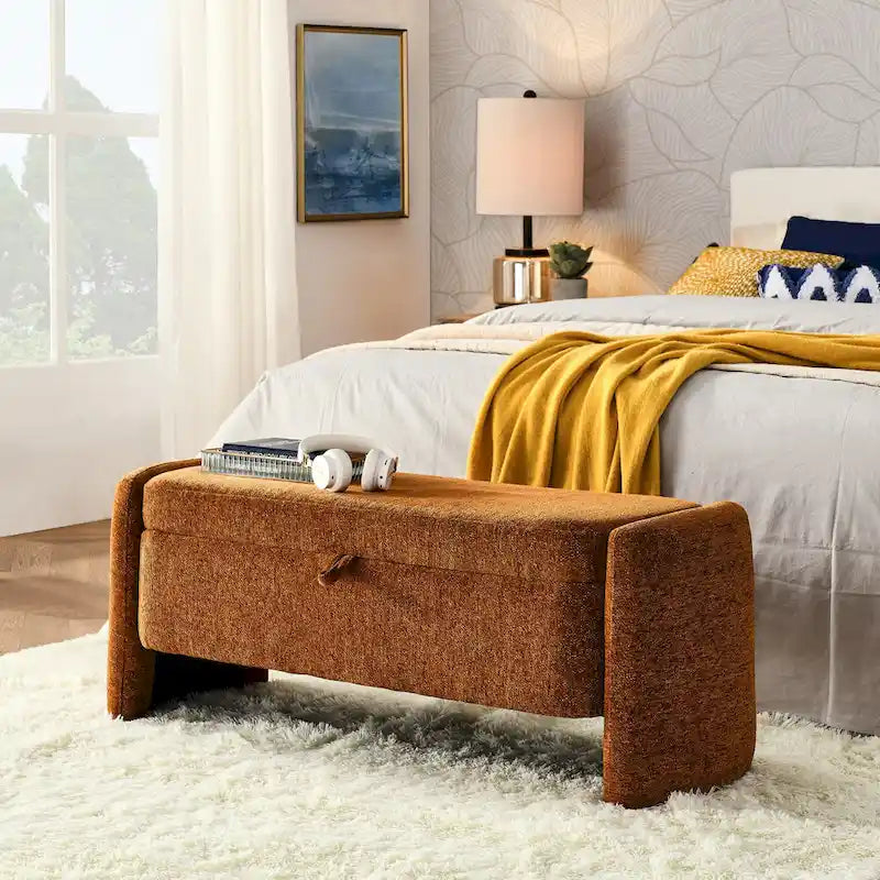 Banc de rangement ottoman ovale
