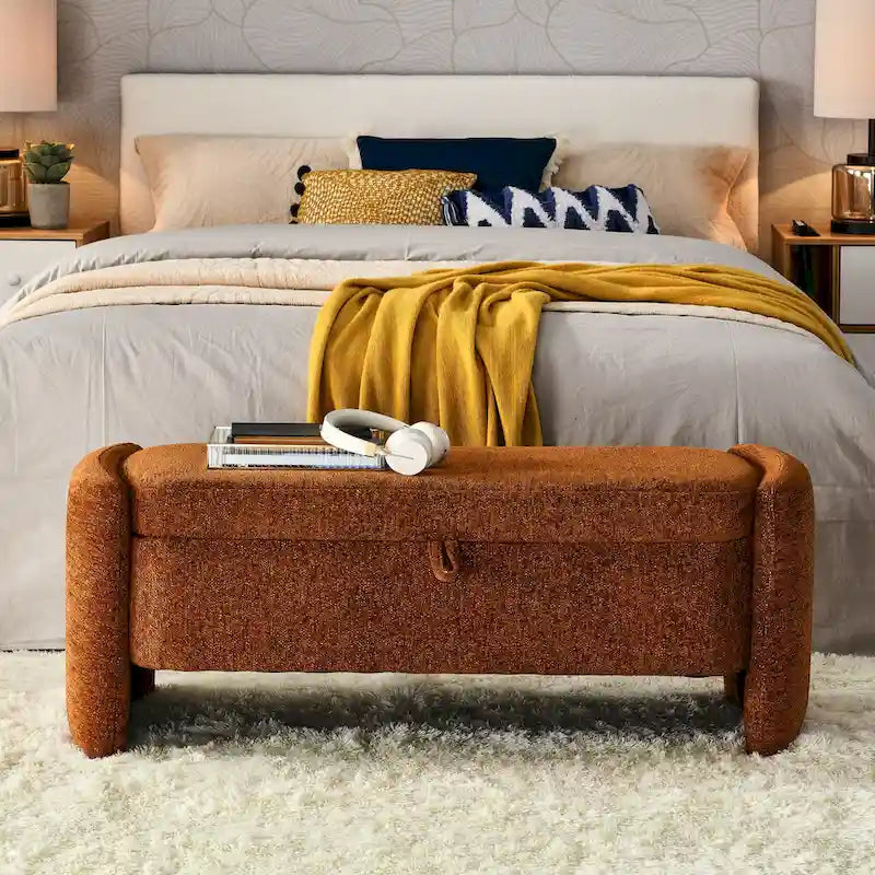 Banc de rangement ottoman ovale