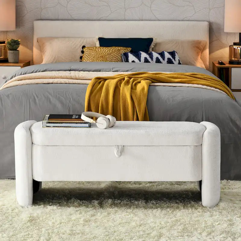 Banc de rangement ottoman ovale