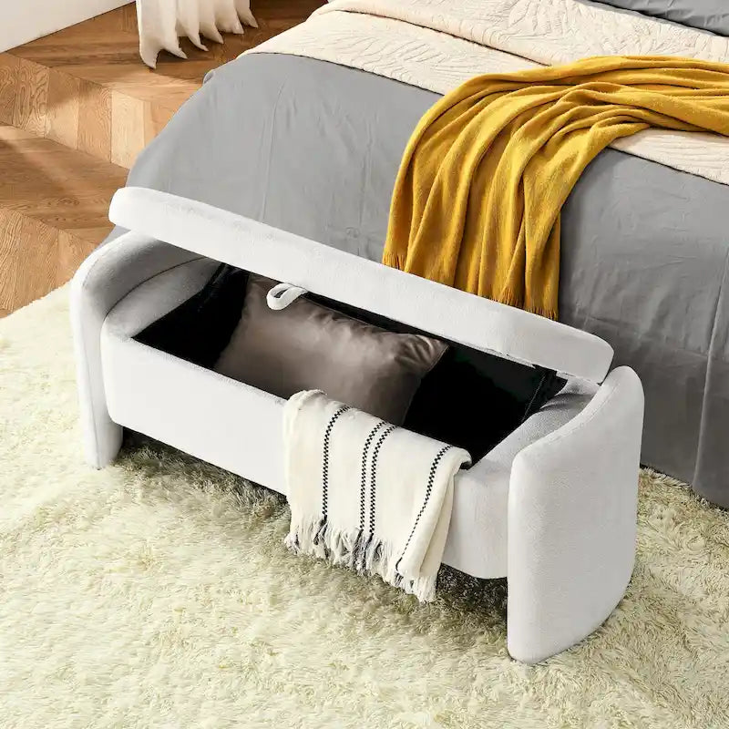 Banc de rangement ottoman ovale