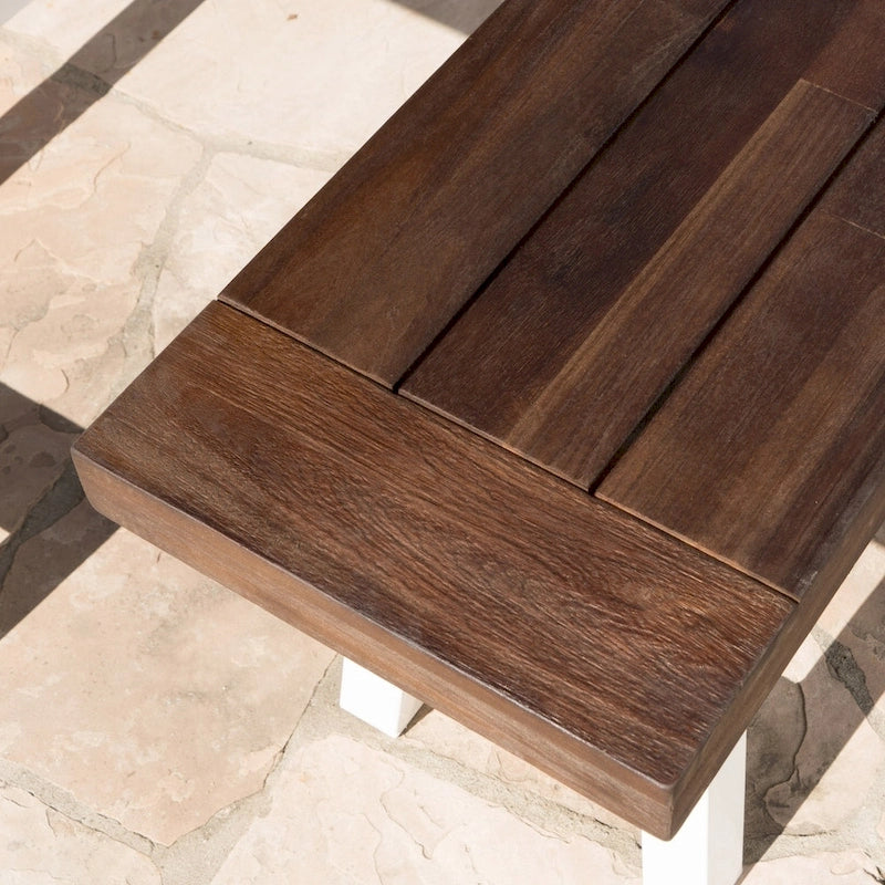 Banc de salle à manger pique-nique en bois d'acacia rectangulaire de style ferme