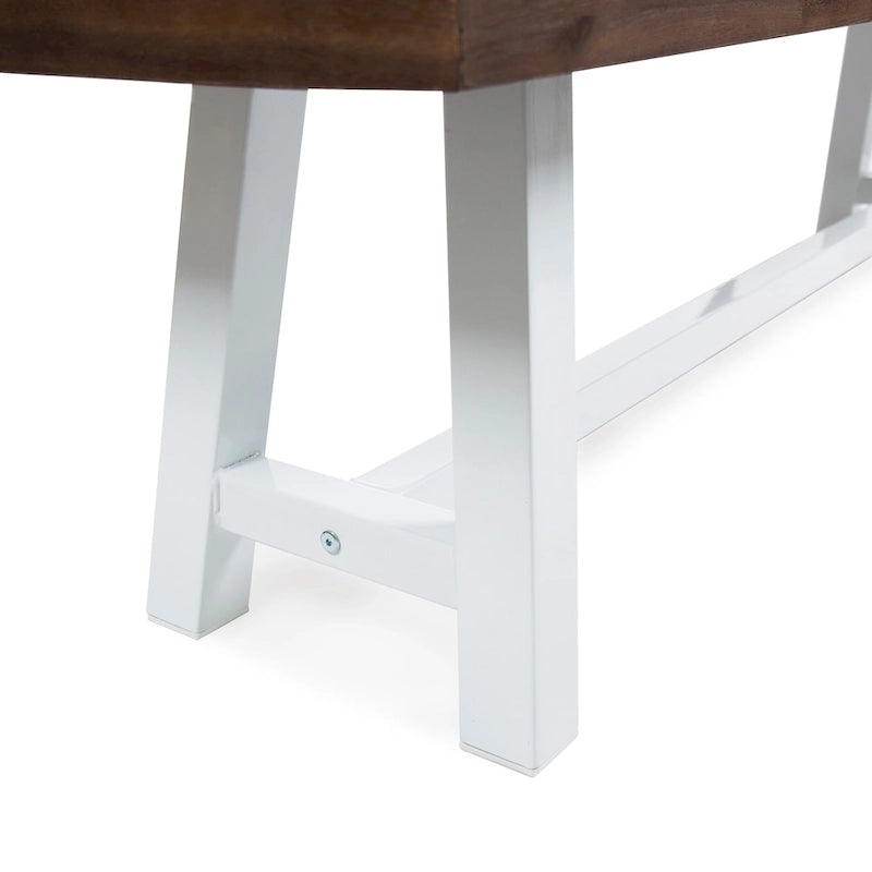 Banc de salle à manger pique-nique en bois d'acacia rectangulaire de style ferme