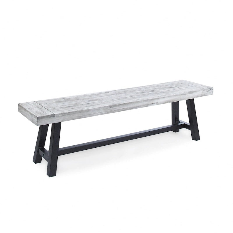 Banc de salle à manger pique-nique en bois d'acacia rectangulaire de style ferme