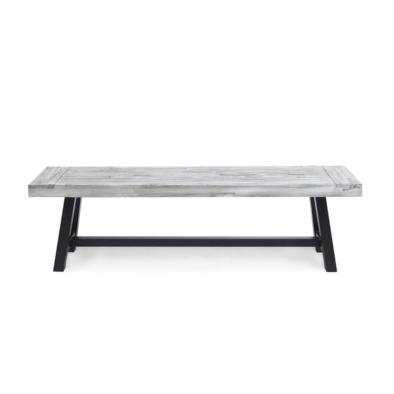 Banc de salle à manger pique-nique en bois d'acacia rectangulaire de style ferme