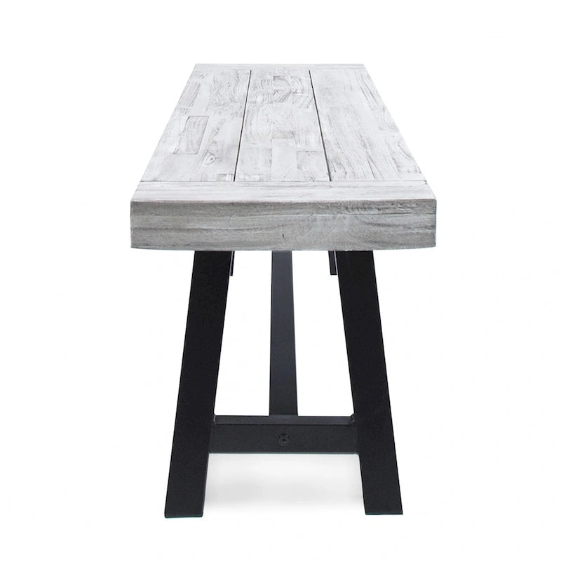 Banc de salle à manger pique-nique en bois d'acacia rectangulaire de style ferme