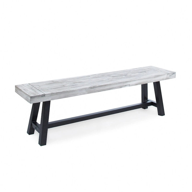 Banc de salle à manger pique-nique en bois d'acacia rectangulaire de style ferme