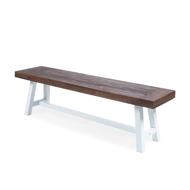 Banc de salle à manger pique-nique en bois d'acacia rectangulaire de style ferme