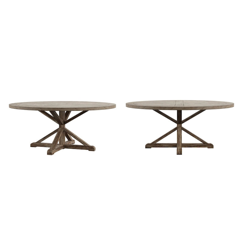 Table de salle à manger ronde Krakova Rustic avec base en X en pin