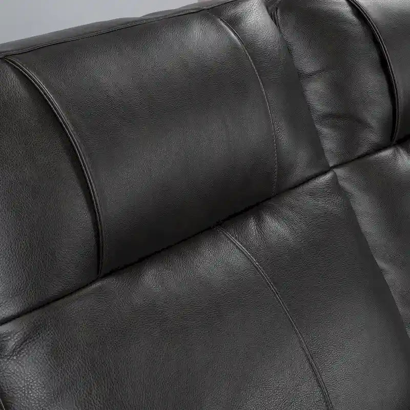 Causeuse inclinable électrique en cuir pleine fleur avec port USB et appuie-tête réglable